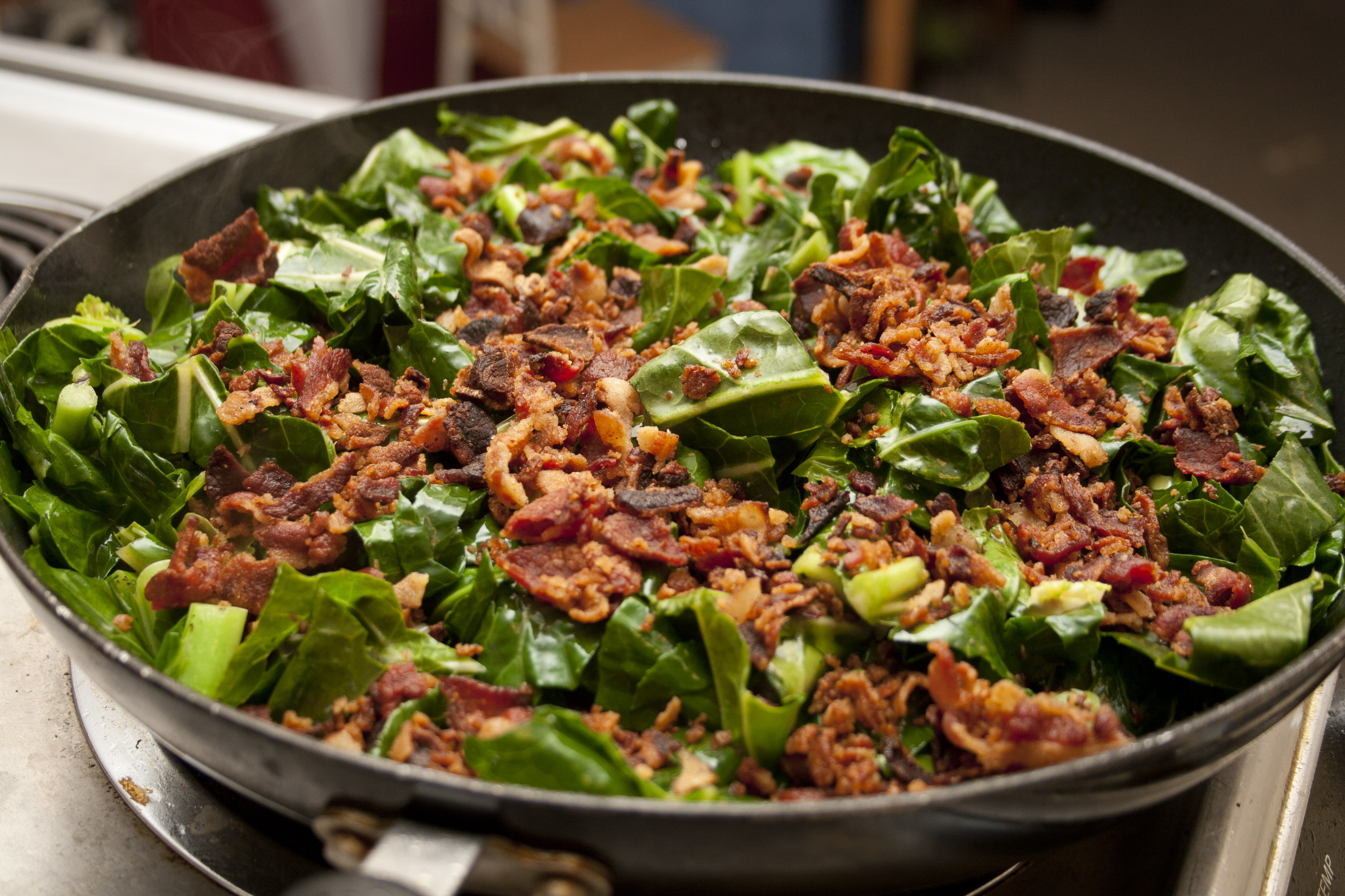 keto meal bacon and greens